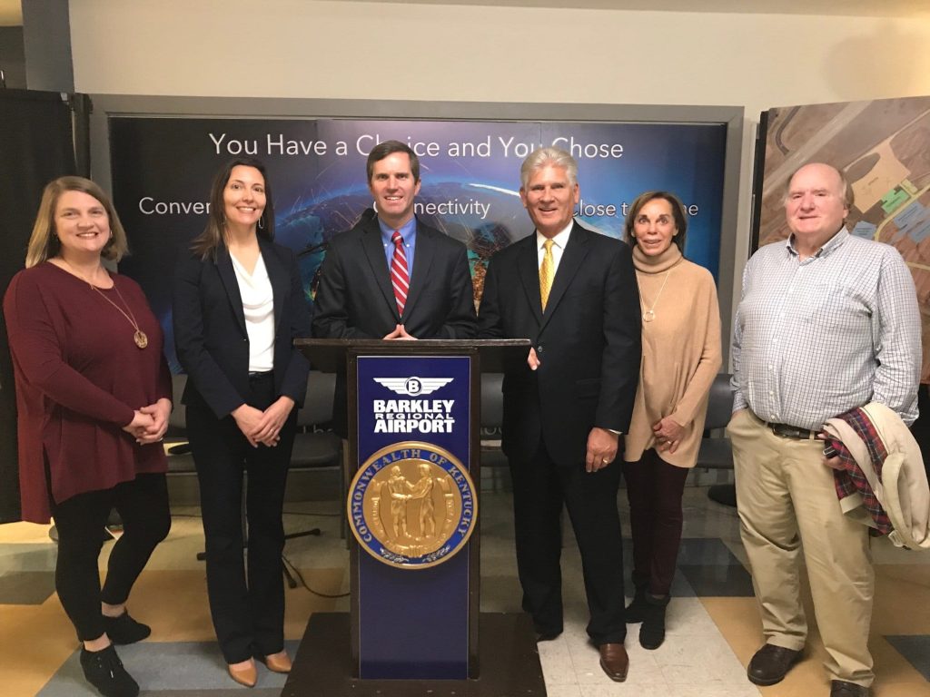 The team from Bryant Law Center at Barkley Airport for Terminal Grant 5 million dollars by Gov. Andy Beshear
