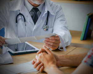 Doctor talking with patient.