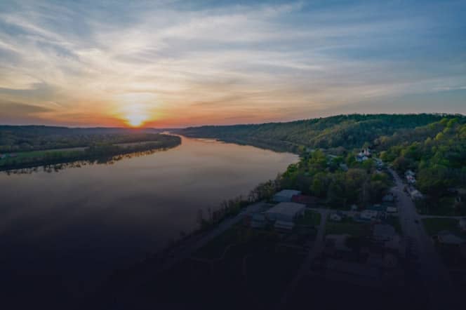 Sunset over water